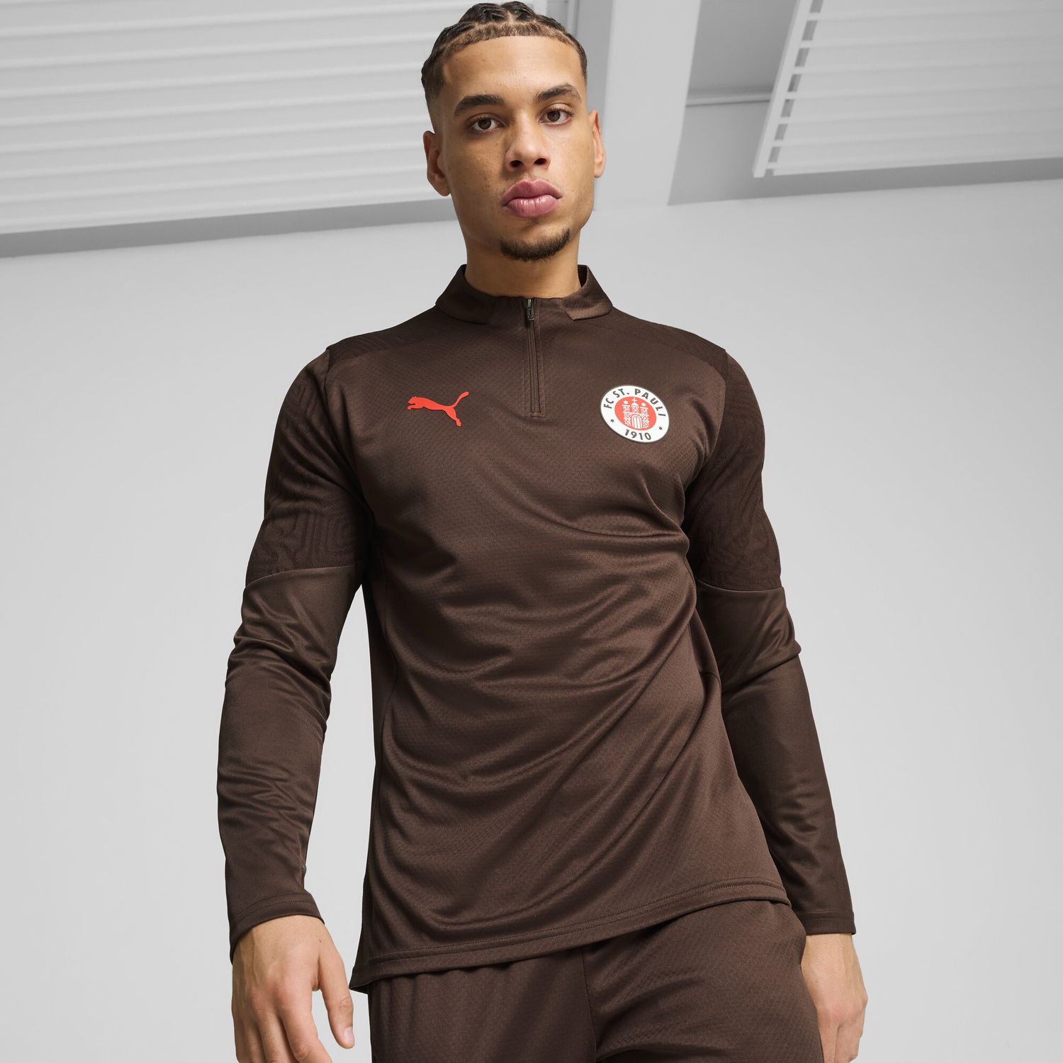 Sweatshirt Puma FC St. Pauli Men's Quarter-Zip Training Top Brun | 778721_05, 1