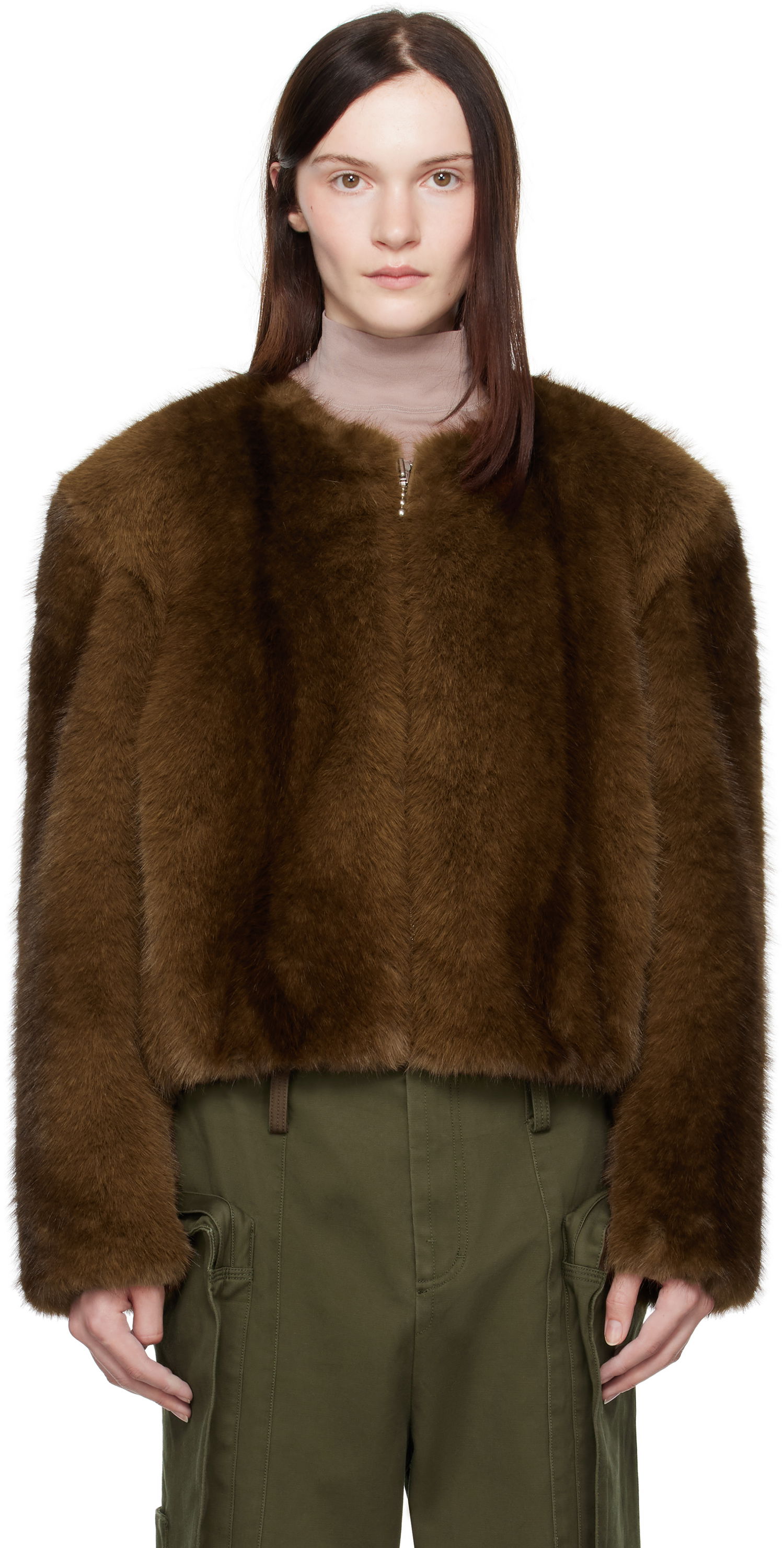 Jakke STAND STUDIO Faux-Fur Jacket Brun | 66411-9019, 0