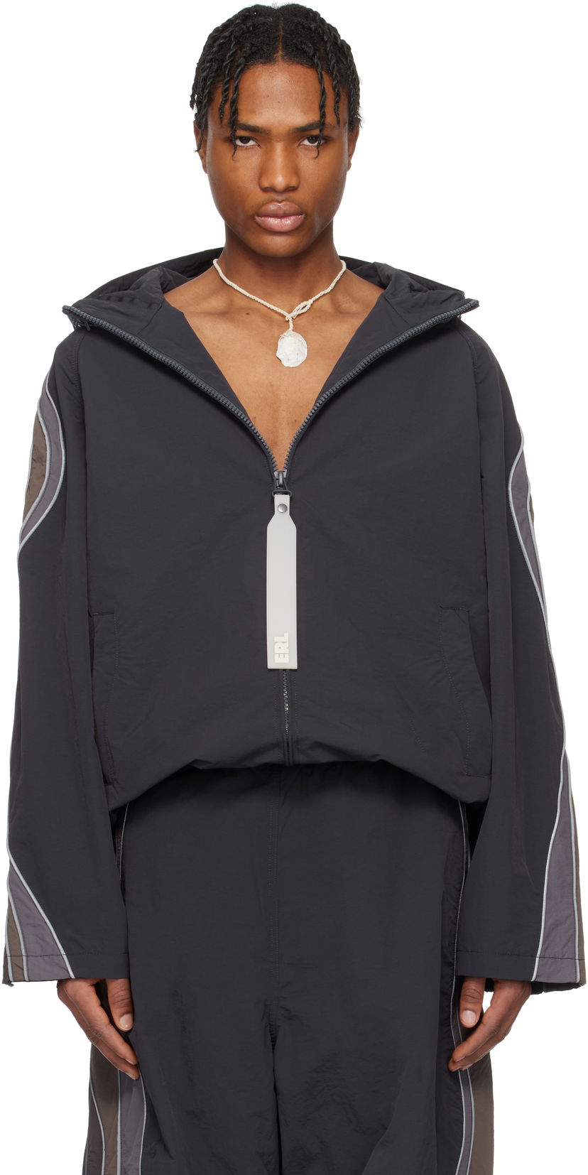 Vindjakke ERL ERL UFO Windbreaker Jacket Sort | ERL10J015