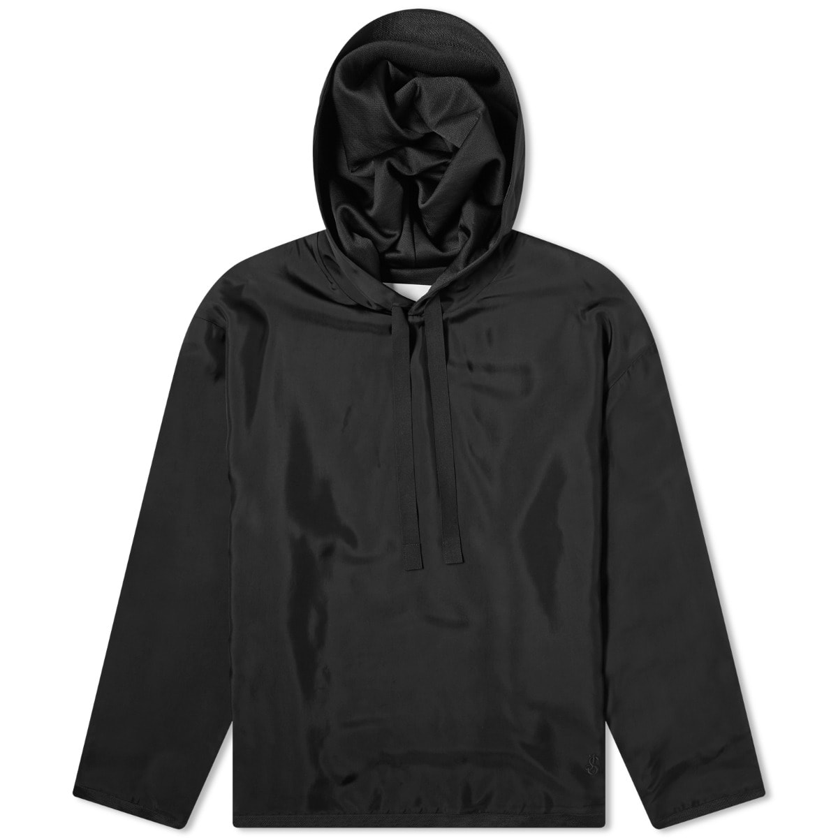 Sweatshirt Jil Sander Embroiodered Popover Hoodie Sort | J22GU0119-JTN323-001, 0