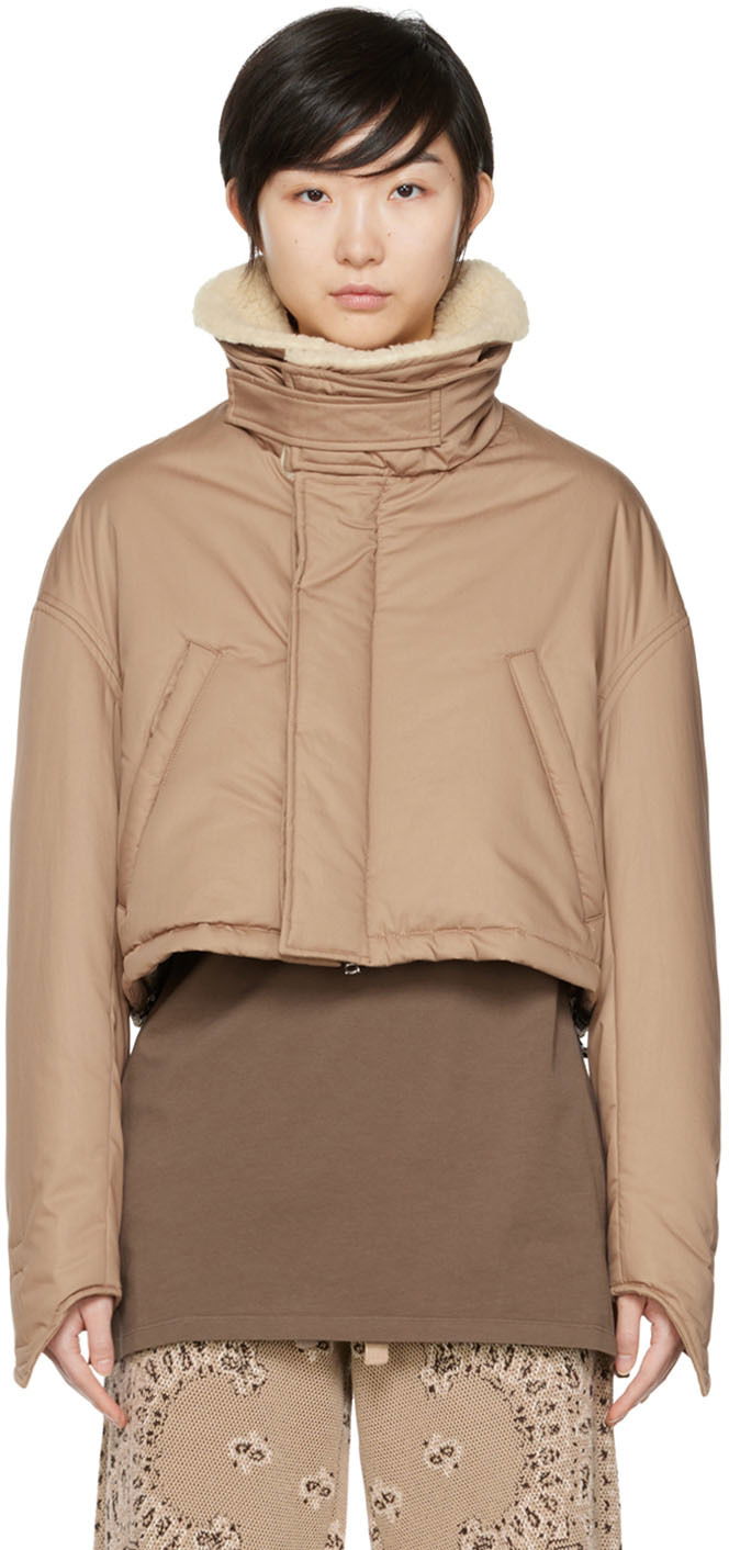 Puffer jakke AMIRI Cotton Cropped Puffer Jacket Brun | PF22WOS002-817