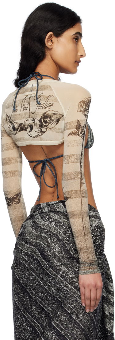 Badetøj Jean Paul Gaultier Jean Paul Gaultier 'The Tattoo Marinière' Print Cardigan Flerfarvet | 25/34-F-TO276-T585-030030, 2