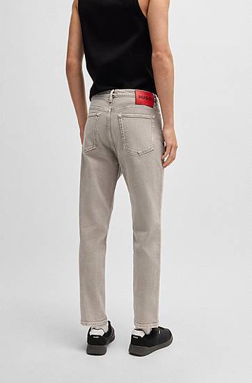 Jeans BOSS Tapered-Fit Comfort-Stretch Jeans Grå | 50537690, 1