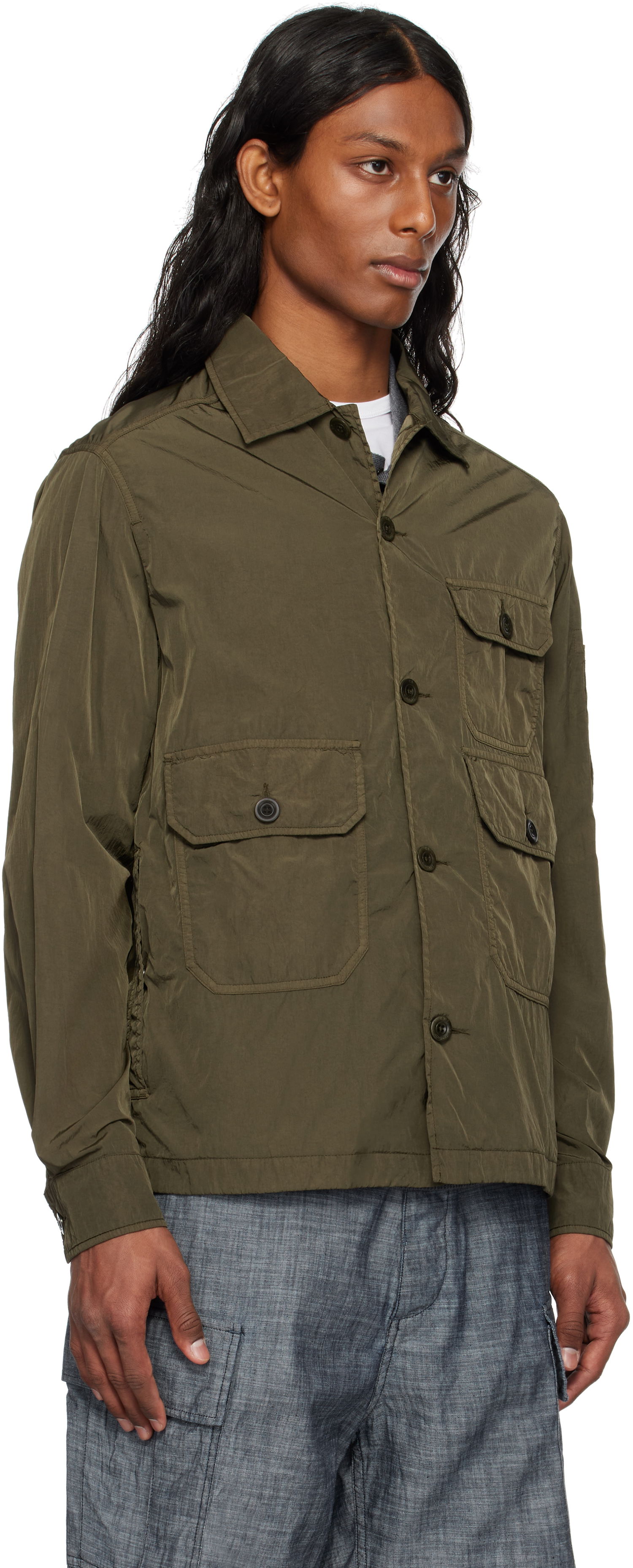 Vindjakke C.P. Company C.P. Company Chrome-R Overshirt Grøn | 18CMOS013A-005904G, 1