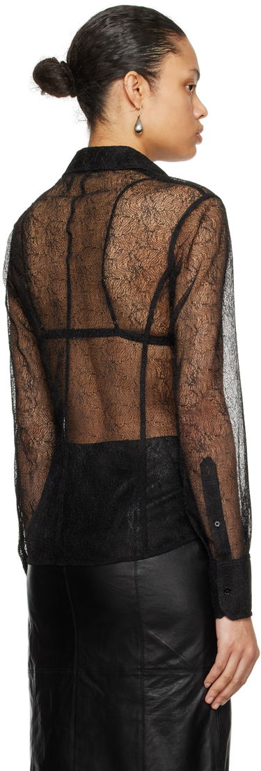 Skjorte Helmut Lang Helmut Lang Lace Fitted Shirt Sort | N09HW508, 2