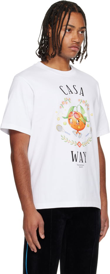 T-shirt Casablanca Casa Way Orange Mascot Graphic T-Shirt Hvid | M-AW25-JTS-001-02, 3