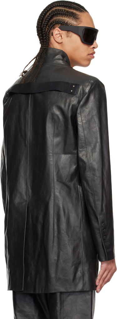 Jakke Rick Owens Rick Owens Hollywood Lido Leather Jacket Sort | RU01E5753 LTP, 2