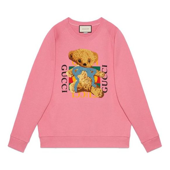 Sweater Gucci Gucci Animal Print Long Sleeve Sweater Lyserød | 489677-X9N17-5681