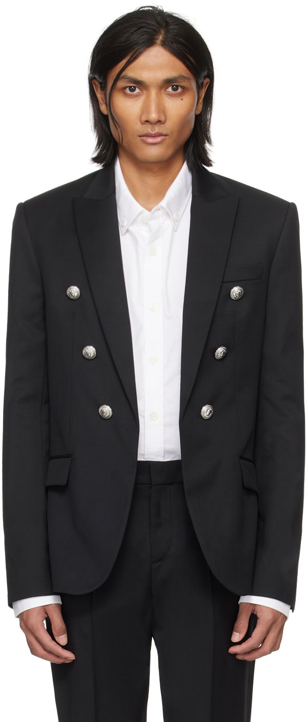 Frakker Balmain Open Front Blazer Sort | CH1SG075WB12