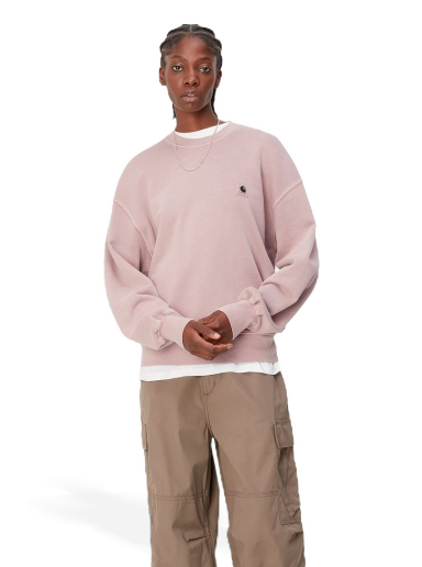 Sweatshirt Carhartt WIP Nelson Sweatshirt "Glassy Pink garment dyed" Lyserød | I029537_1NJ_GD
