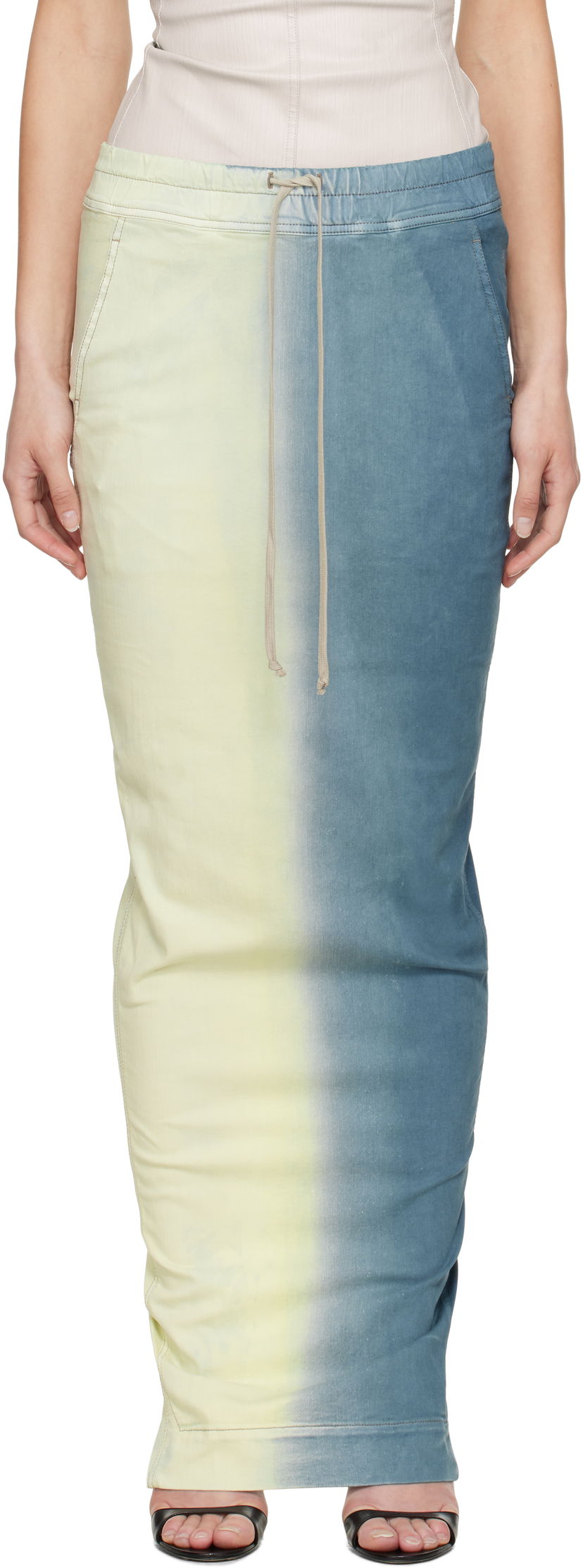 Nederdel Rick Owens Rick Owens DRKSHDW Pull On Pillar Maxi Skirt Blå | DS01E3332 SDDE