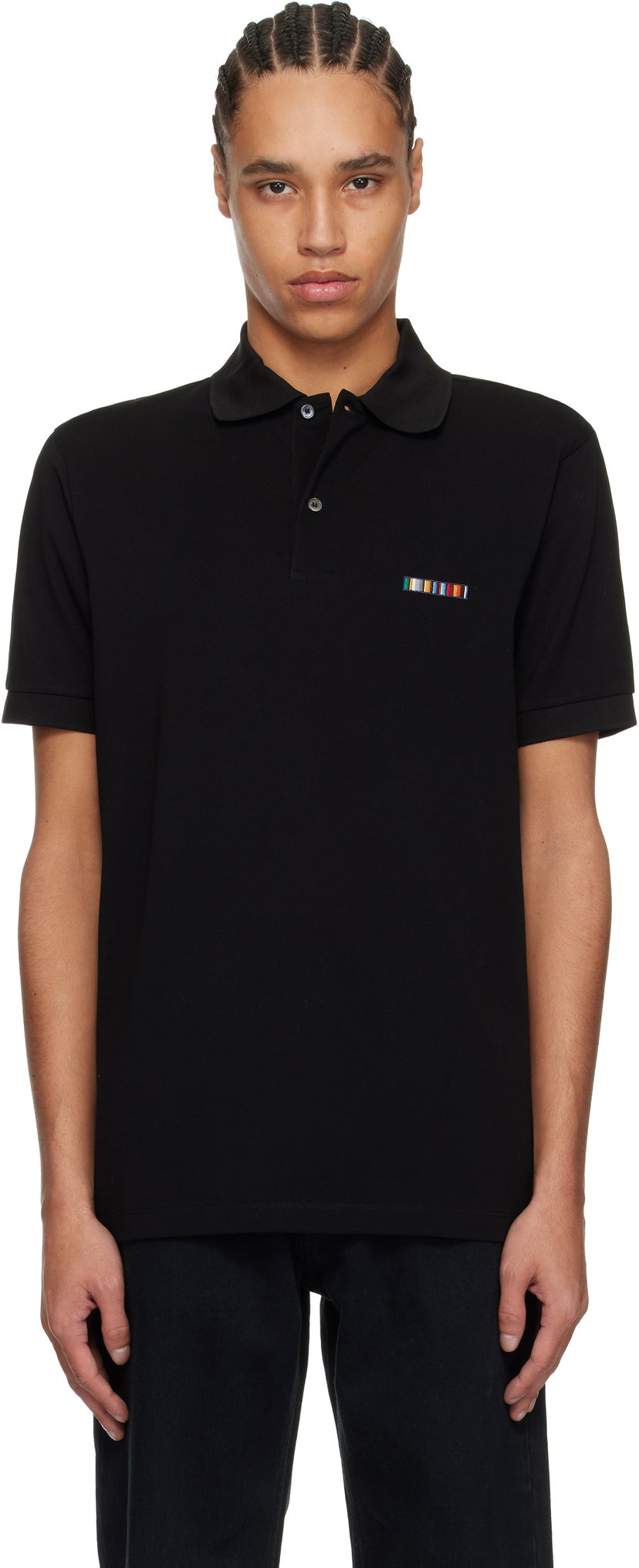 Polo skjorte Paul Smith Paul Smith Signature Stripe Logo Cotton Polo Sort | M1R-698P-NP4724-79