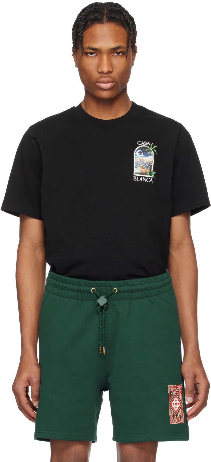 T-shirt Casablanca Casablanca LA Night Graphic T-Shirt Sort | MS25-JTS-001-11
