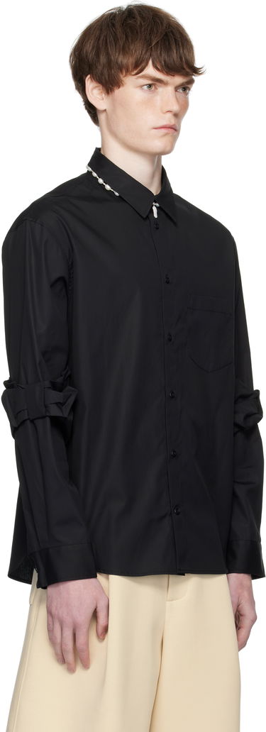 Skjorte Simone Rocha Simone Rocha Bow Sleeve Classic Shirt Hvid | 5382 1025, 4