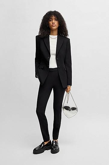 Bukser BOSS Slim Fit Stretch Trousers with Logo Rivet Sort | 50539991, 1