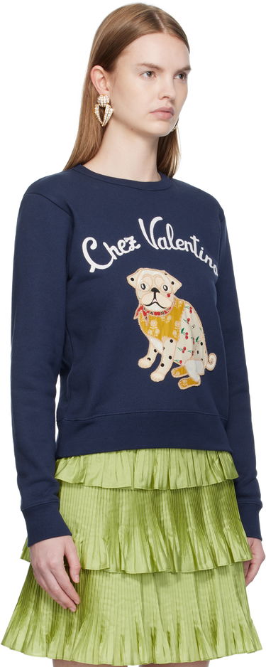 Sweatshirt Valentino Valentino 'Le Chien De La Maison' Appliqué Sweatshirt Mørkeblå | 7B3MF24Z9L8, 1