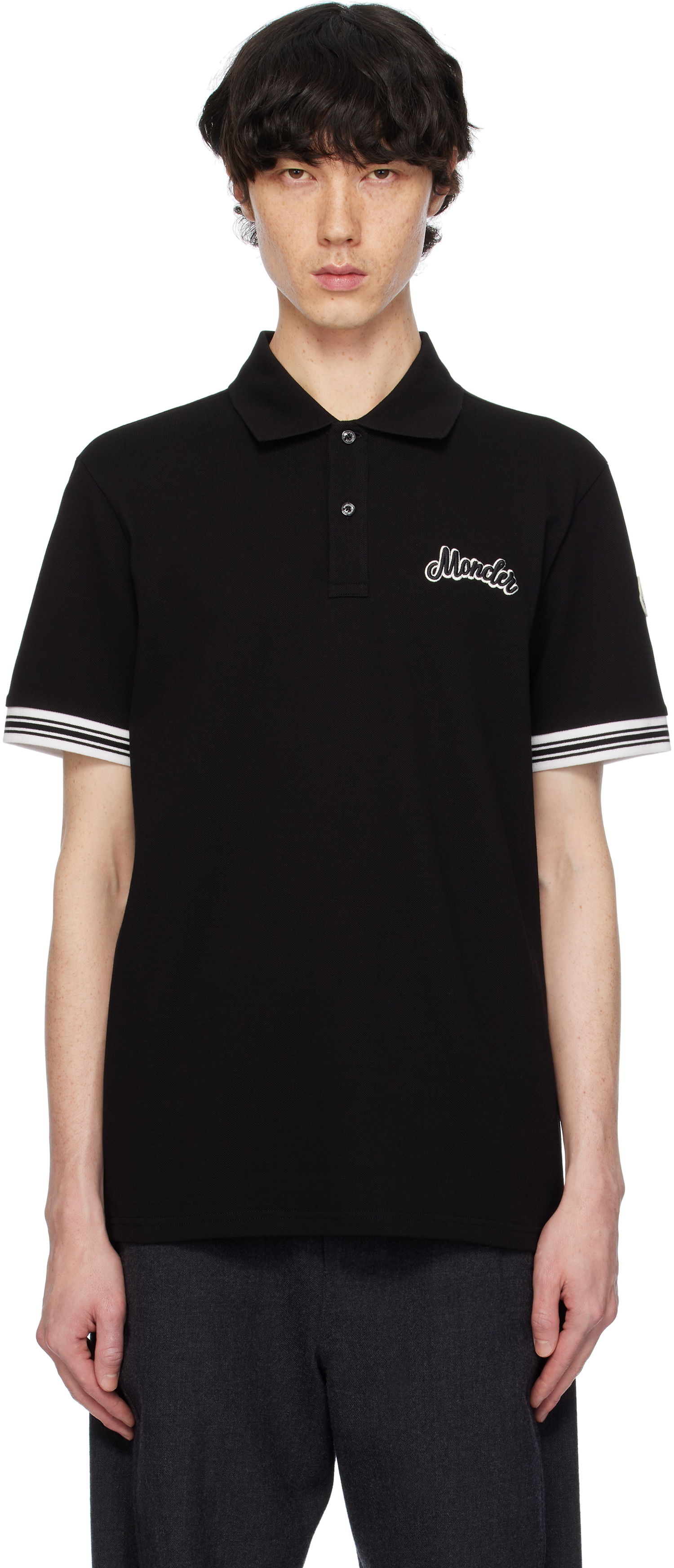 Polo skjorte Moncler Archivio Short Sleeve Polo Sort | K10918A00006899UR, 0