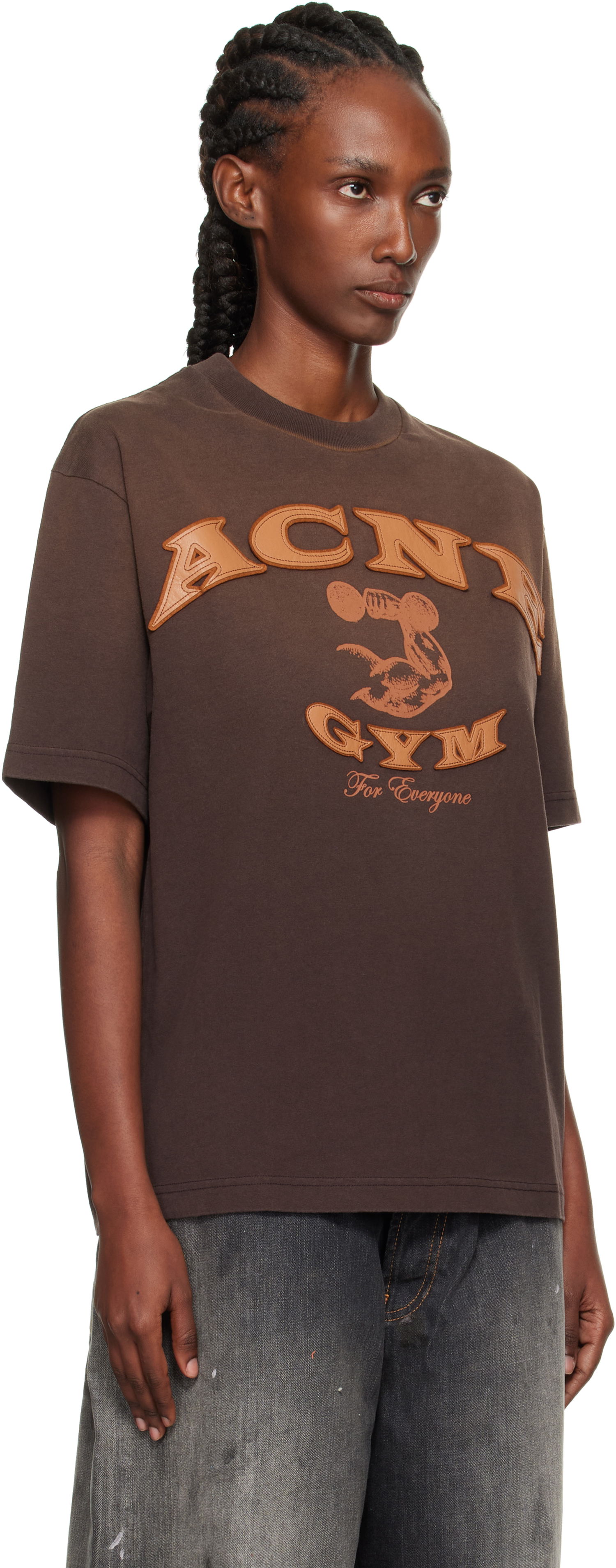 T-shirt Acne Studios Acne Studios Logo Graphic T-Shirt Brun | CL0401-, 1