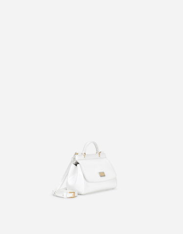 Håndtaske Dolce & Gabbana Dolce & Gabbana Mini Sicily Patent Leather Bag Hvid | EB0003A106787682, 2