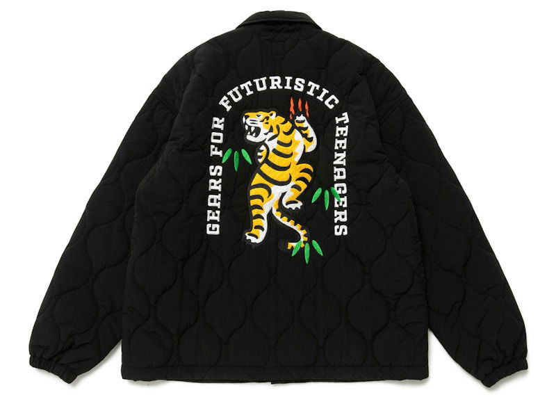 Jakke Human Made Tiger Embroidered Quilted Jacket Sort | HM25JK006