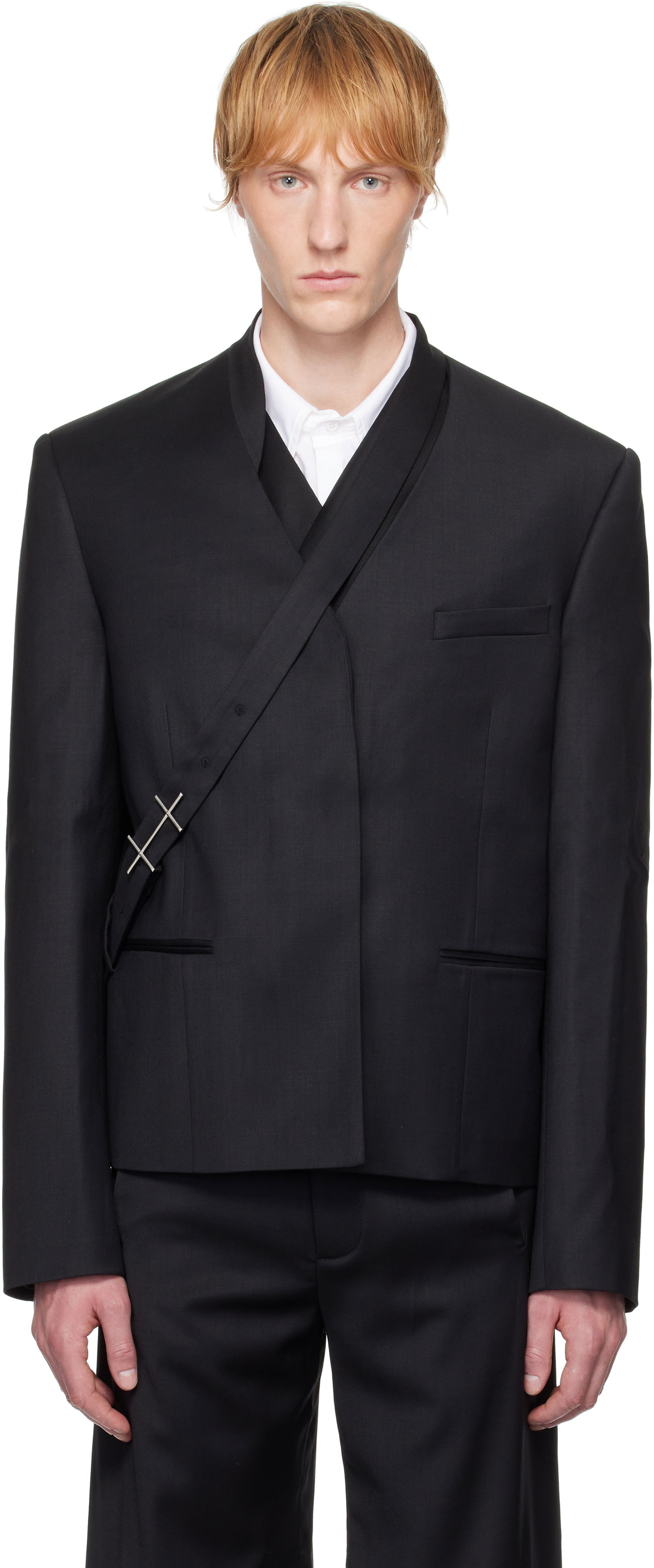 Jakke HELIOT EMIL HELIOT EMIL Aegis Wrap Blazer Sort | SS25_M_04_045_BLK01_CO, 0