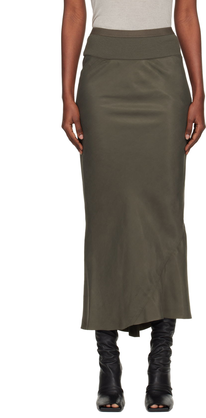Nederdel Rick Owens Concordians Calf Bias Midi Skirt Grøn | RP02E4334 HSCH