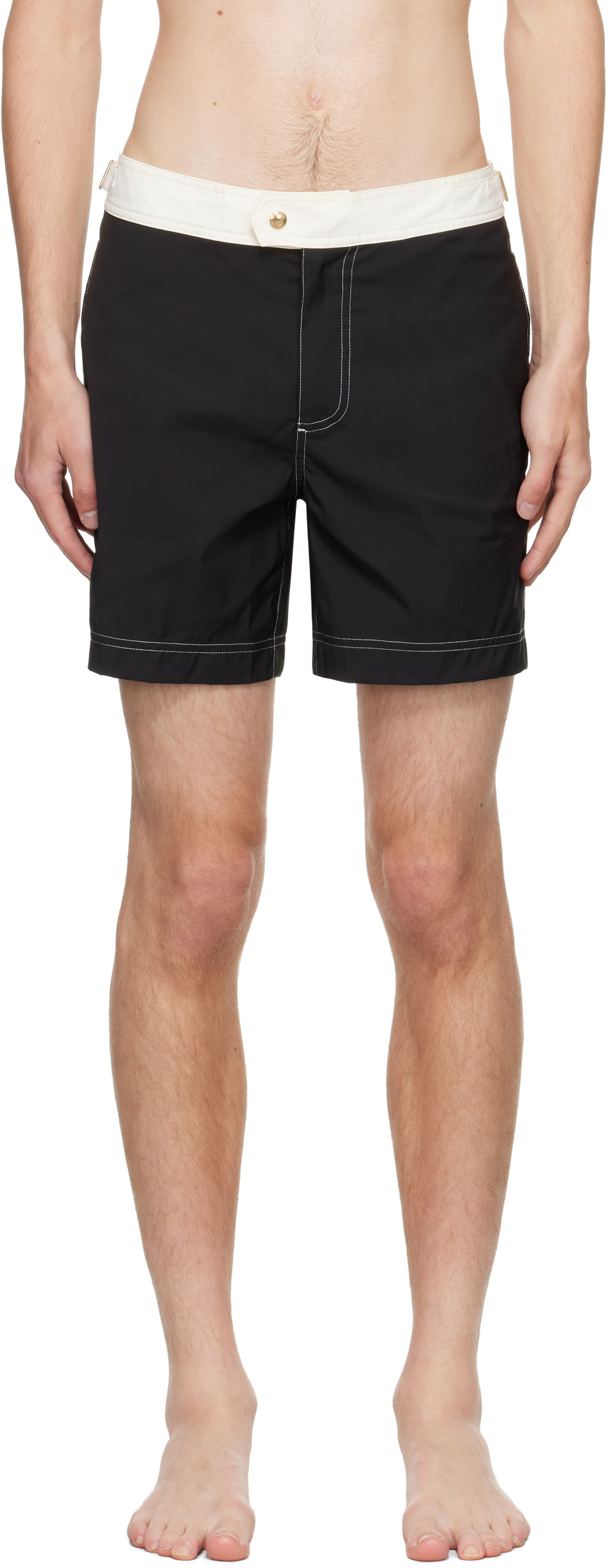 Badetøj Tom Ford TOM FORD Nylon Contrast Swim Shorts Sort | BSS002-FMN067, 0