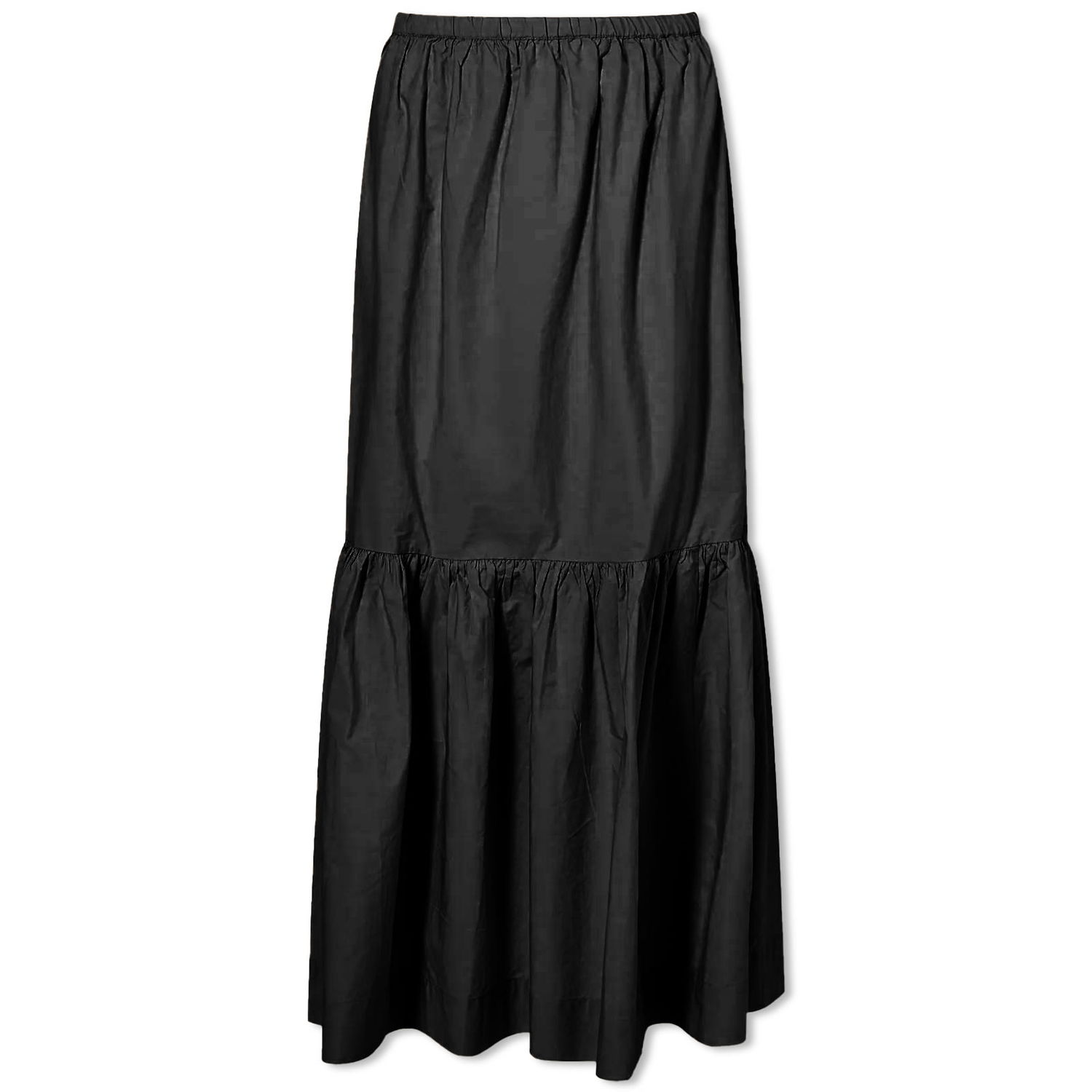 Nederdel GANNI Maxi Flounce Skirt Sort | F7919-099, 0