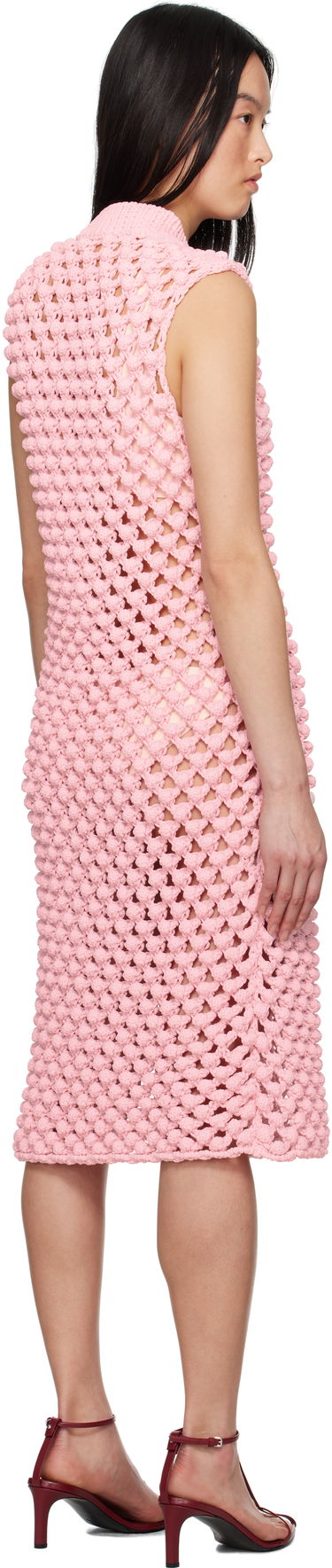 Kjole Jil Sander Jil Sander Sleeveless Crochet Midi Dress Lyserød | J02CT0491_J19157, 2