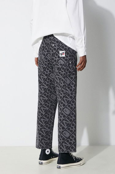 Cargo bukser BAPE A Bathing Ape Metal One Point Double Knee Denim Work Pants Sort | 1J80150052, 2