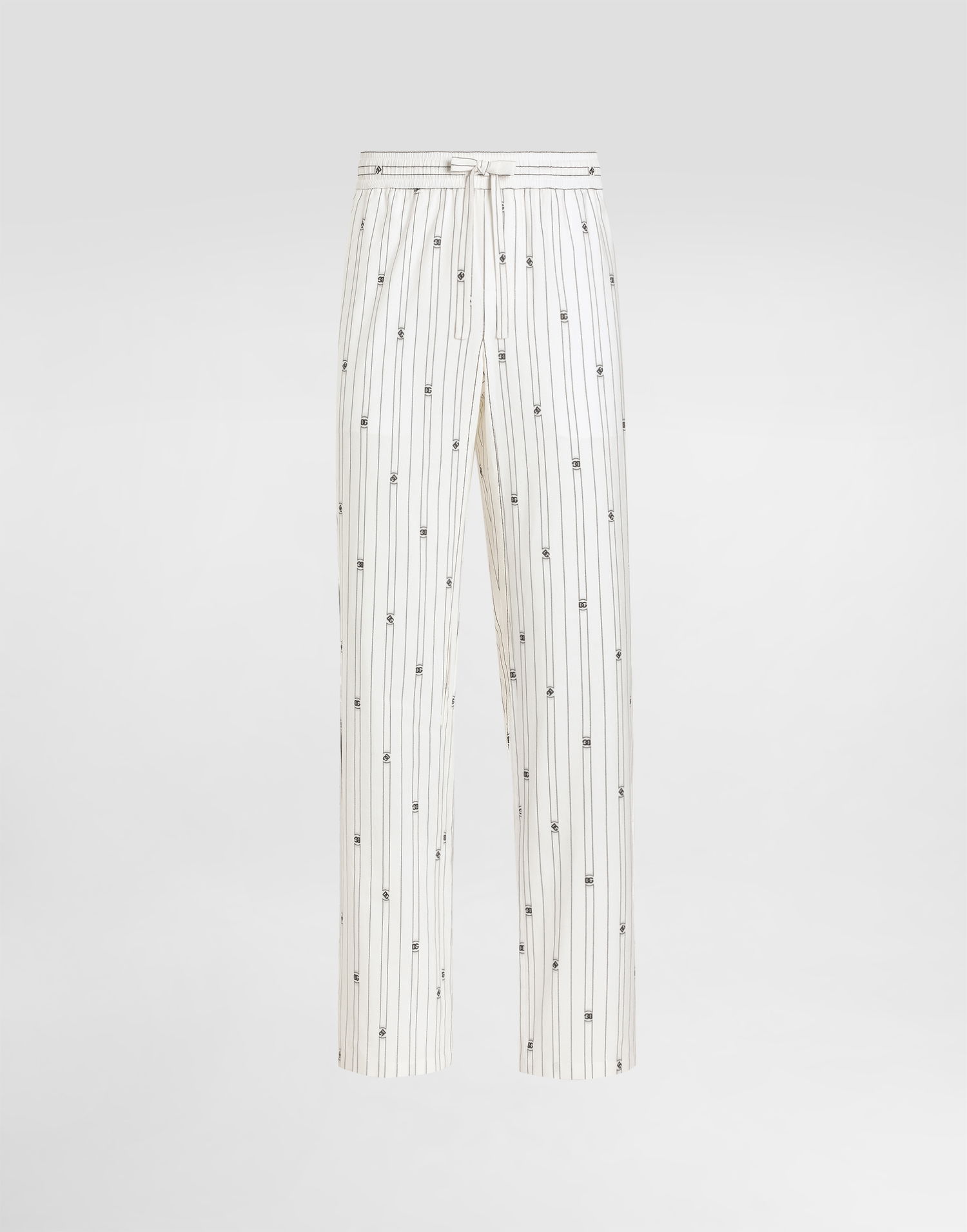 Bukser Dolce & Gabbana Dolce & Gabbana Logo Striped Drawstring Trousers Hvid | GVRMATHJMQRS8350, 0