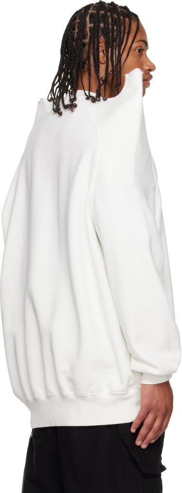 Sweatshirt Rick Owens Concordians Tecsweat Padded Shoulder Sweatshirt Hvid | DU02E7272 FEP3, 2