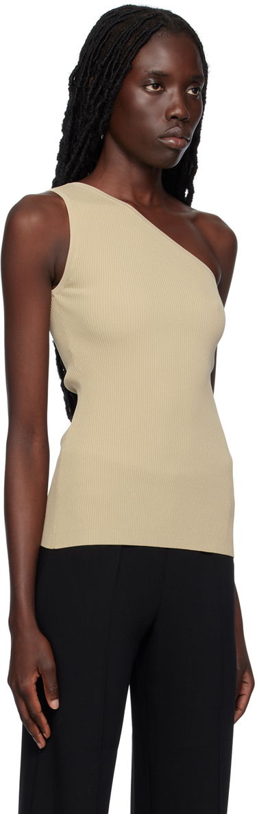 Tanktop TOTEME TOTEME Women's Single-Shoulder Tank Top Beige | 233-5183-755, 3
