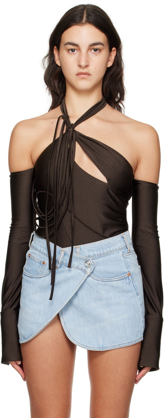 Krop Coperni Coperni Multi Strap Bodysuit Brun | COPJS68545