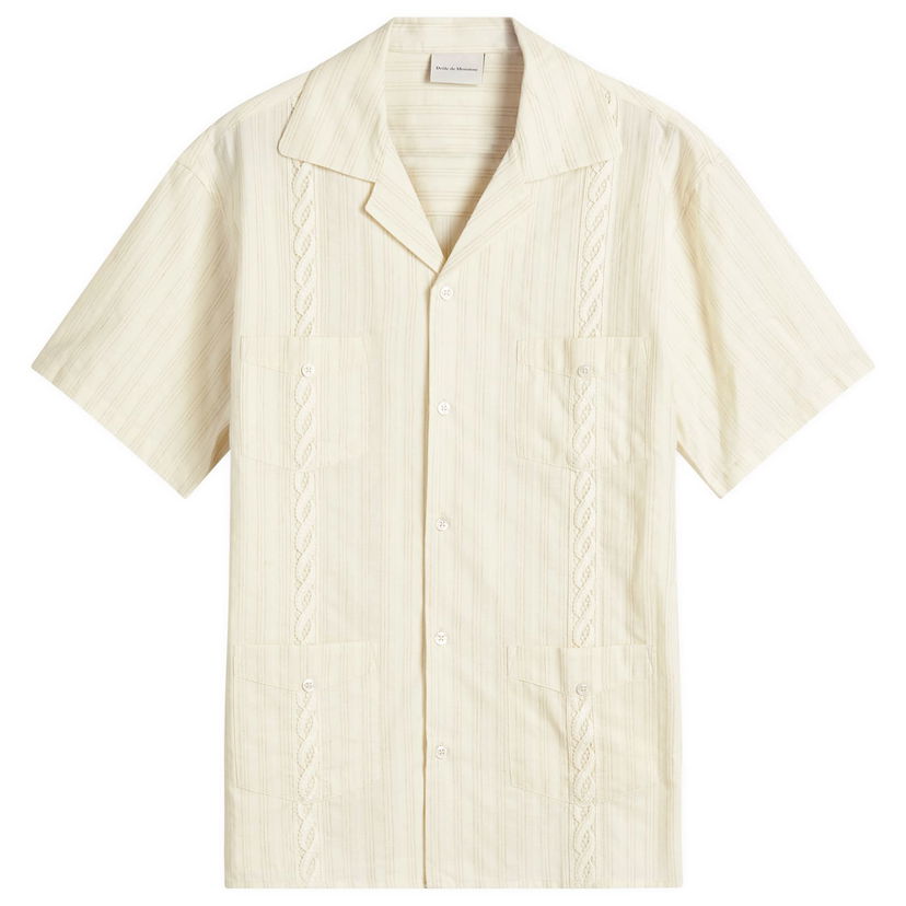 Skjorte Drôle de Monsieur Drôle de Monsieur Cuban Shirt, Size Large Beige | G-SH212-CO183-EC