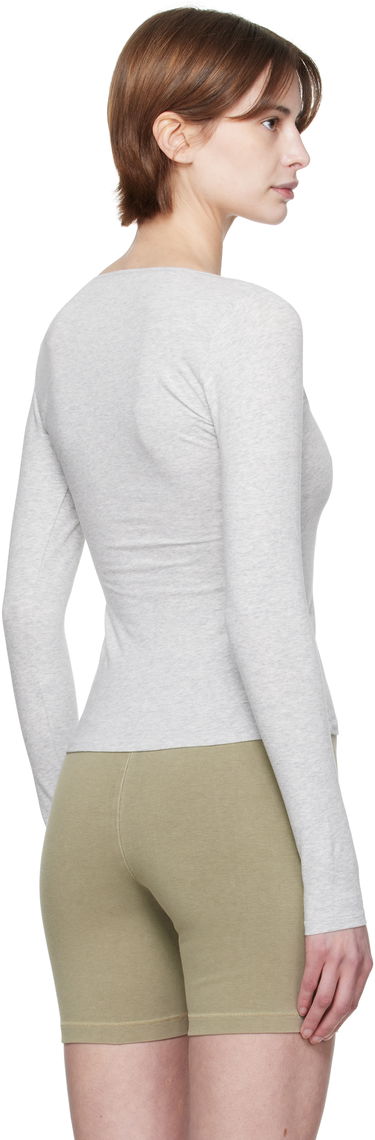 Tanktop SKIMS SKIMS Cotton Jersey Scoop Neck Long Sleeve T-Shirt Grå | LS-LST-7908W, 2
