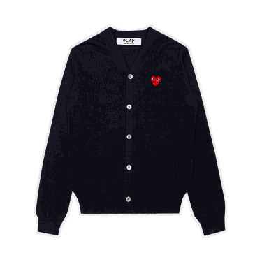 Sweater Comme des Garçons PLAY Knit Cardigan Red Heart Mørkeblå | AZ N008 051 2, 0