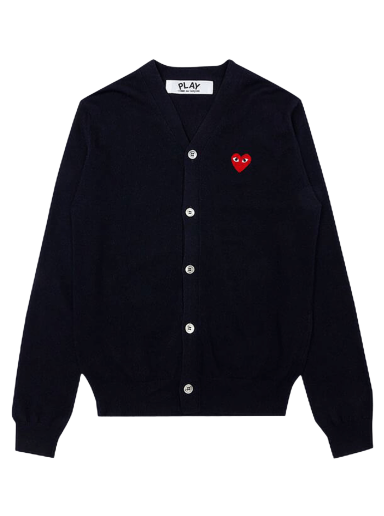 Sweater Comme des Garçons PLAY Knit Cardigan Red Heart Mørkeblå | AZ N008 051 2