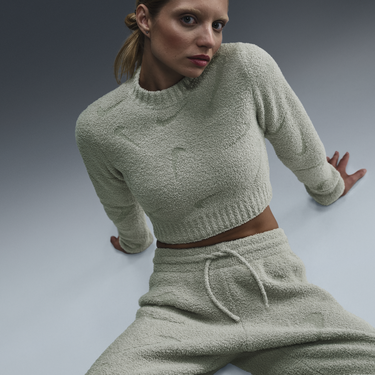 T-shirt Nike Cozy Boucle Long Sleeve Top Grøn | FZ1716-370, 3