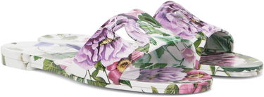 Kjole Dolce & Gabbana Dolce&Gabbana Floral Print Rubber Slides Hvid | CW2215 A6L05, 3