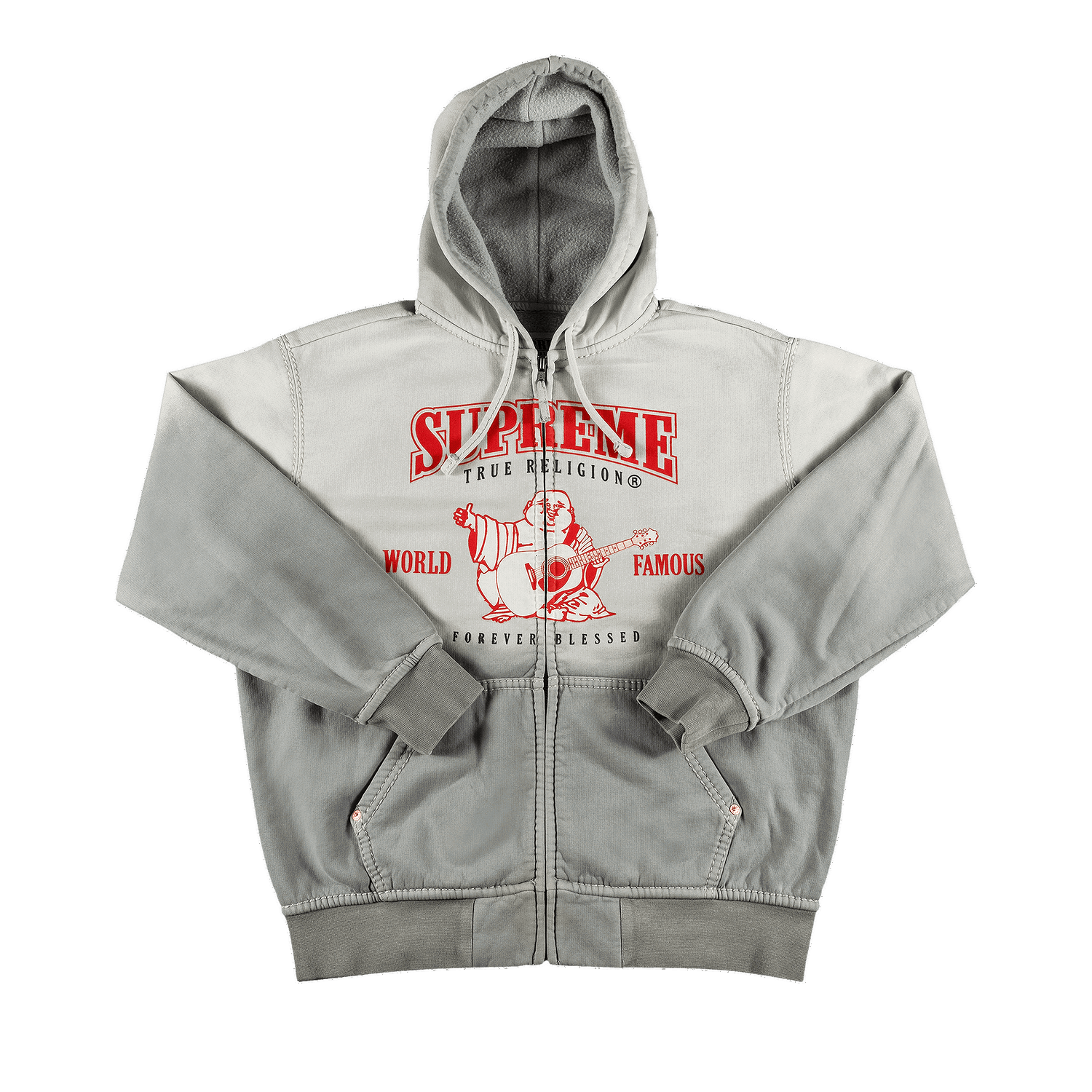 Sweatshirt Supreme True Religion Zip Up Hooded Sweatshirt Grå | FW21SW38 LIGHT GREY, 0