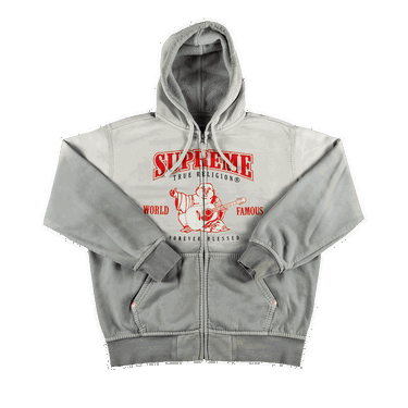 Sweatshirt Supreme True Religion Zip Up Hooded Sweatshirt Grå | FW21SW38 LIGHT GREY, 0