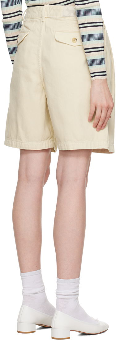 Shorts MAISON KITSUNÉ Maison Kitsuné Pleated Bermuda Denim Shorts Gul | OW01114WD4012, 2