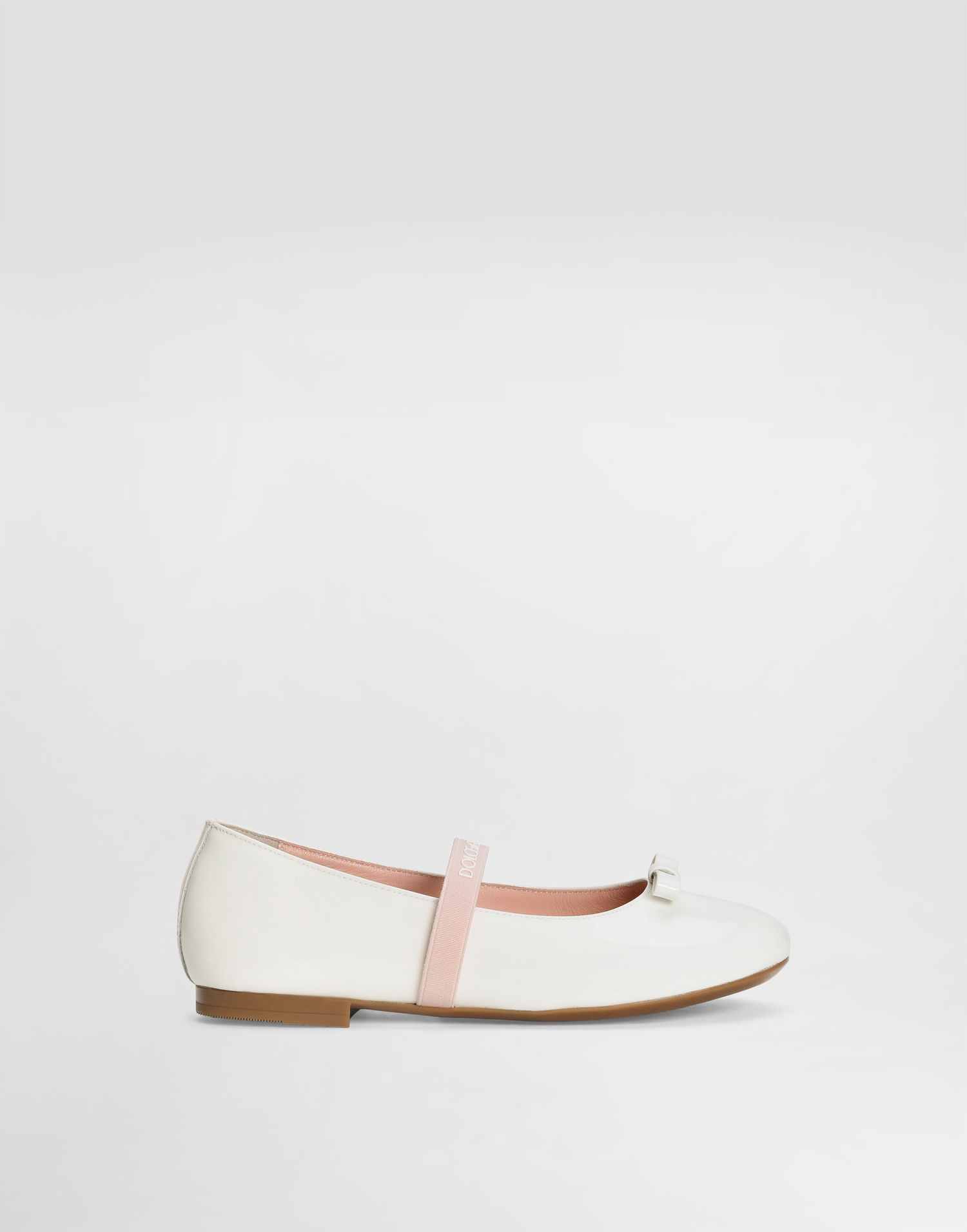 Tilbehør Dolce & Gabbana Dolce & Gabbana Patent Leather Ballet Flats with Bow Hvid | D11294A483187682, 0