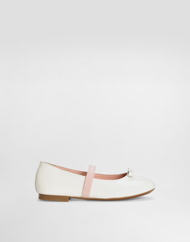Tilbehør Dolce & Gabbana Dolce & Gabbana Patent Leather Ballet Flats with Bow Hvid | D11294A483187682, 0