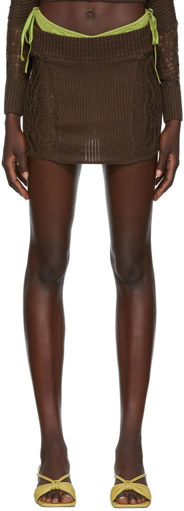 Nederdel GUIZIO Guizio Knit Mini Skirt Brun | MCMS 2, 0