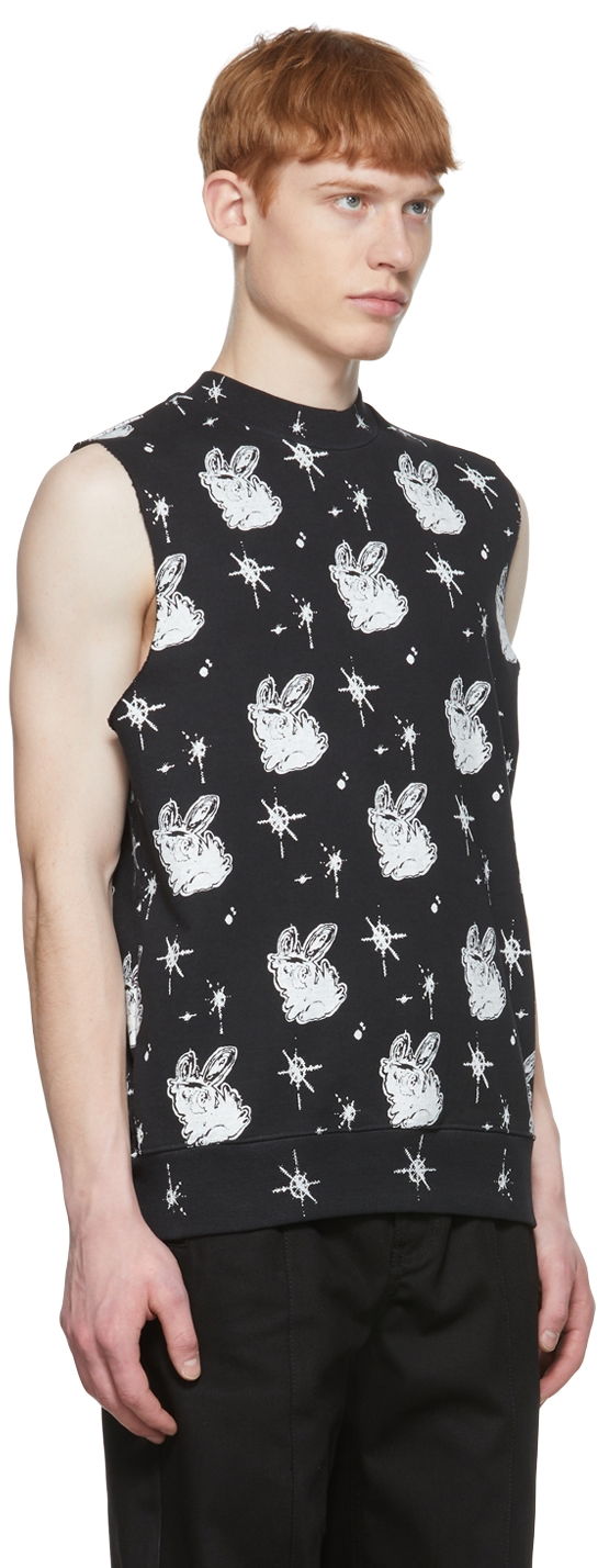 Tanktop We11done We11done Cotton Graphic-Print Sleeveless T-Shirt Sort | WD-TV1-22-559-U-BK, 1