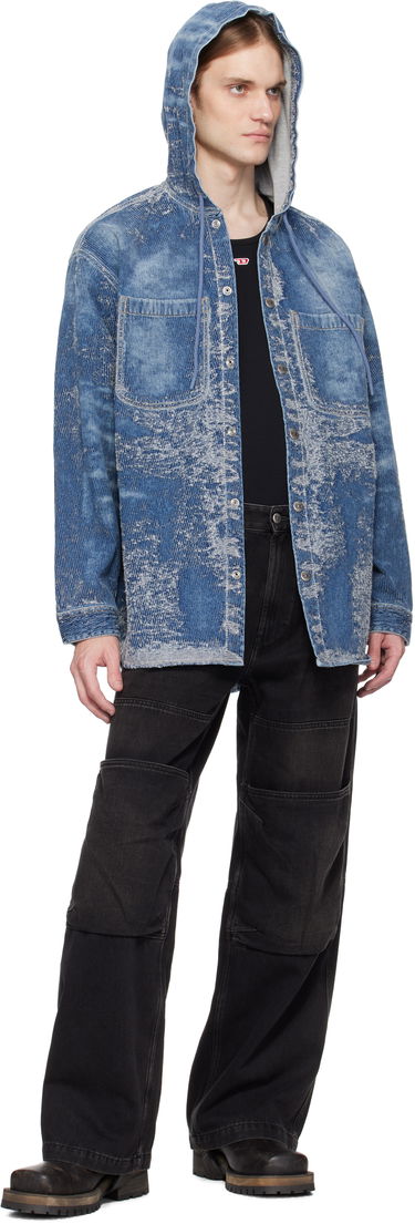 Skjorte Diesel Diesel D-Dewnys-Hood-S Denim Hoodie Blå | A16360-007W4-01, 3