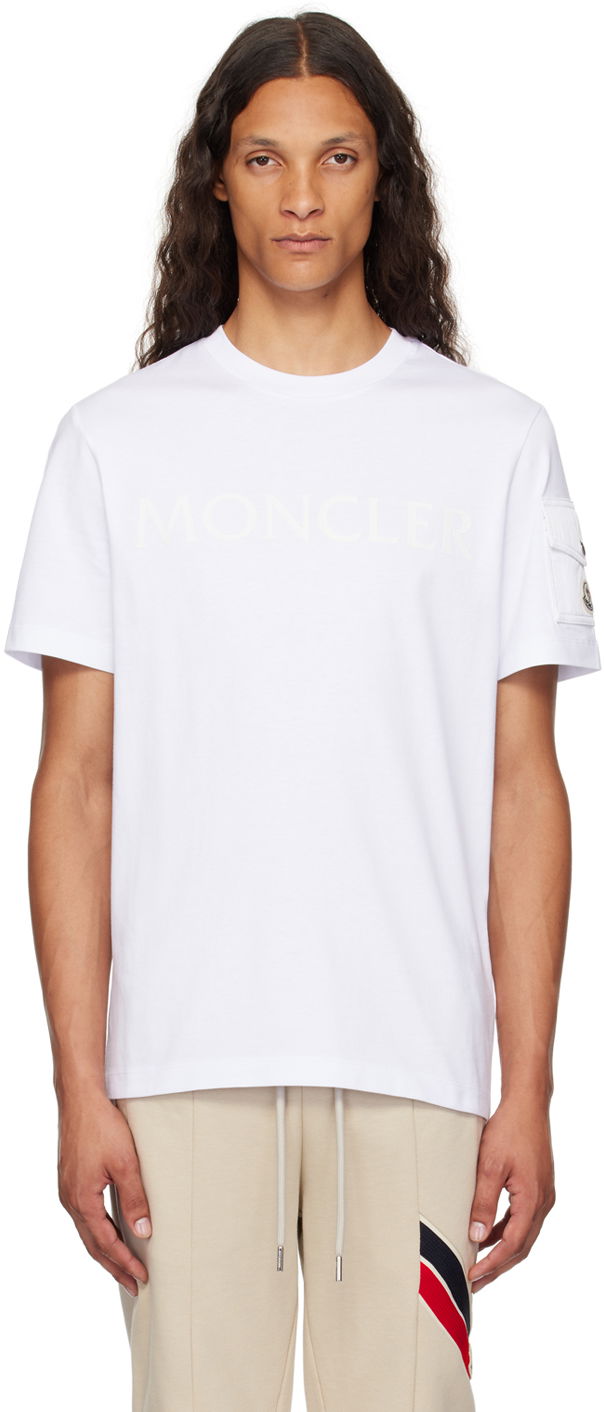 T-shirt Moncler White Pocket T-Shirt Hvid | J20918C000548390T