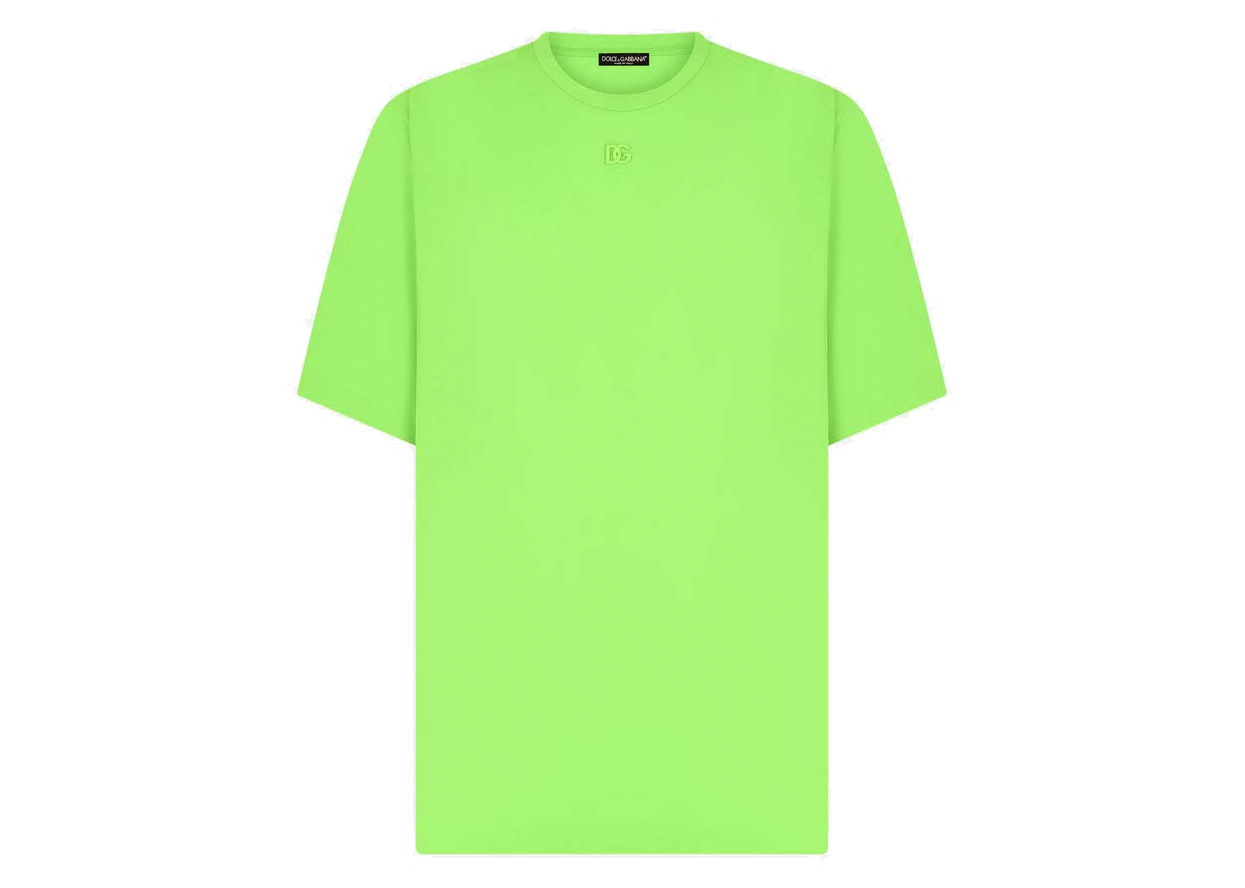 Jersey Dolce & Gabbana Technical Jersey Metallic DG Logo T-shirt Green Grøn | G8NV9ZHU7LCV3836, 0